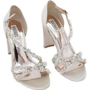 Badgley Mischka Women's Omega Heeled Sandal Ivory Satin
